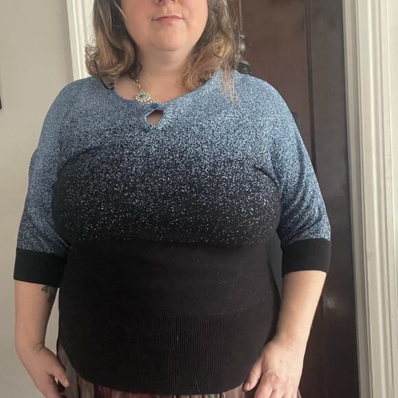 Studio Works Sweater Blue Black Metallic - Picture 9 of 12